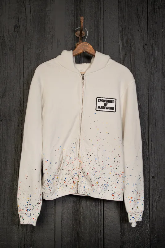 MADEWORN ARTIST ZIP HOODIE VINTAGE WHITE sold by MadeWorn