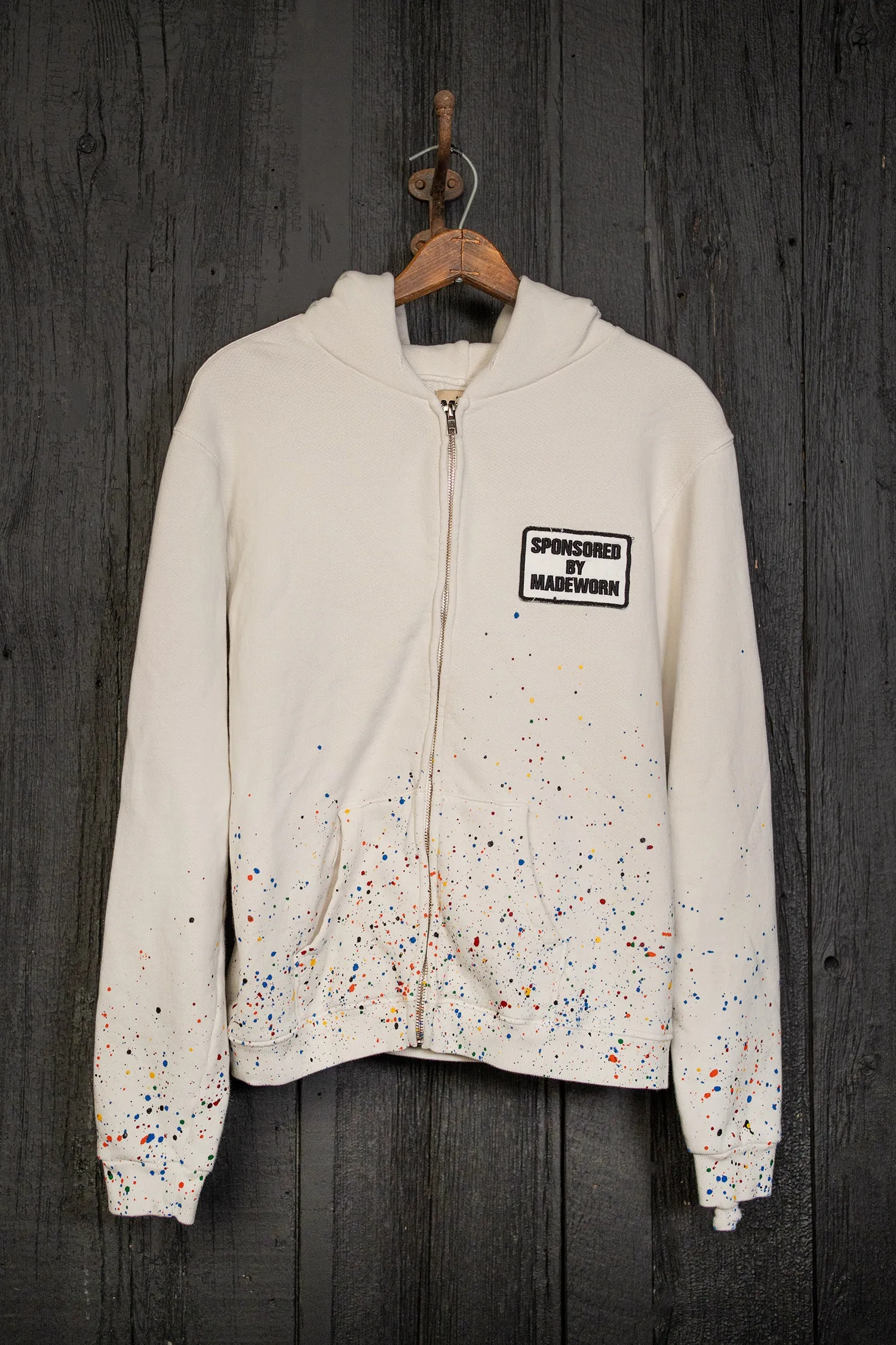 MADEWORN ARTIST ZIP HOODIE VINTAGE WHITE sold by MadeWorn