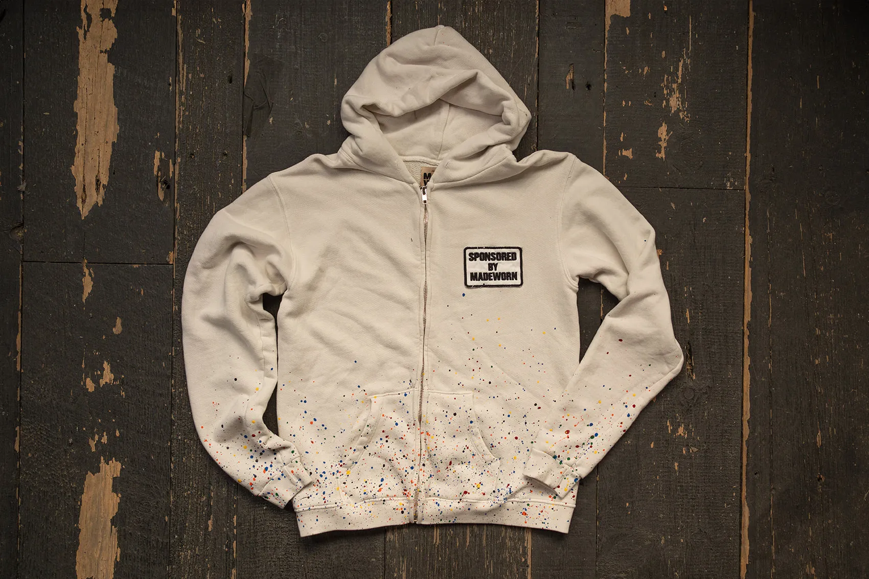 MADEWORN ARTIST ZIP HOODIE VINTAGE WHITE sold by MadeWorn product image thumbnail 3