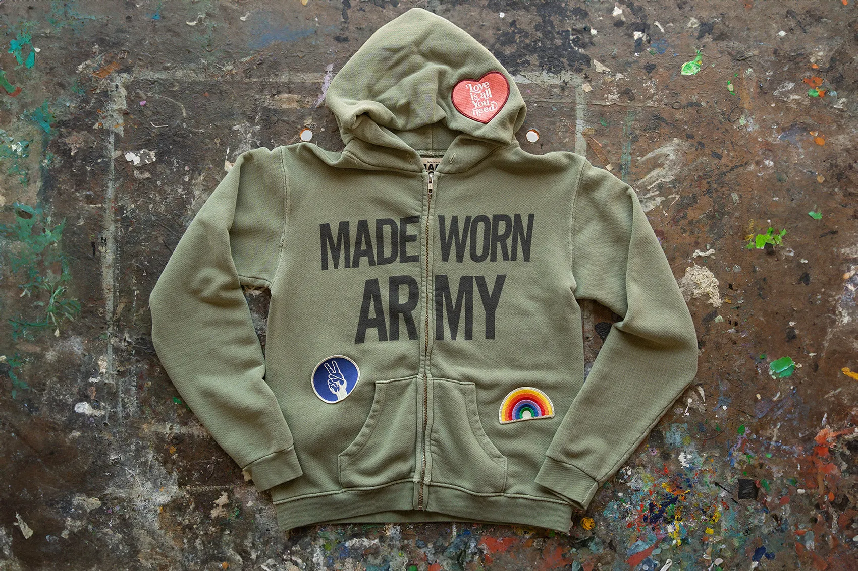 MADEWORN ARMY ZIP HOODIE sold by MadeWorn product image thumbnail 3
