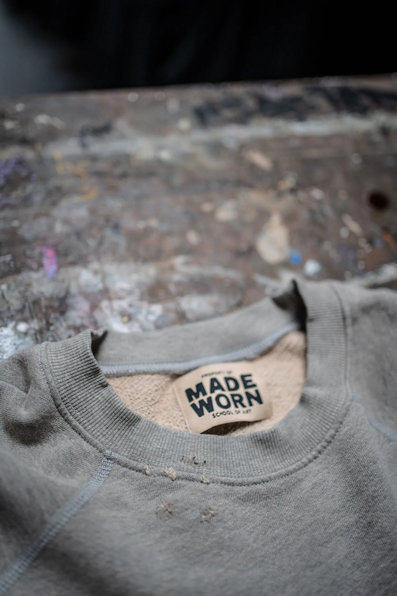 MADE WORN DESTROYED HEATHER SHRUNKEN SWEATSHIRT sold by MadeWorn product image thumbnail 2