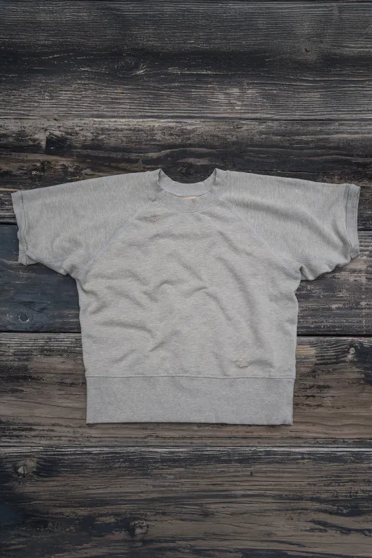 MADE WORN DESTROYED HEATHER SHORT SLEEVE SWEATSHIRT sold by MadeWorn