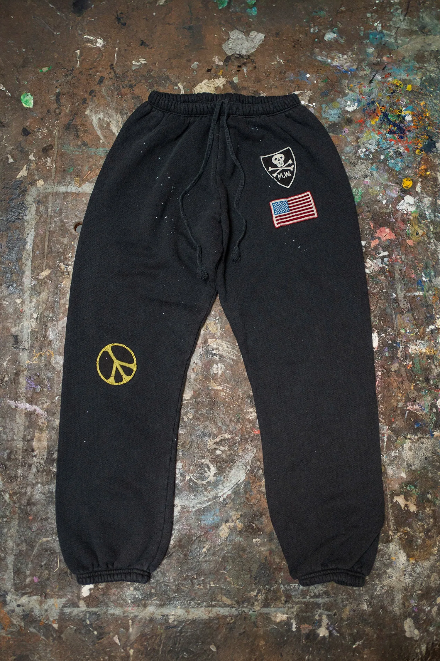 MADE WORN MAKE LOVE NOT WAR P.E. SWEATPANTS sold by MadeWorn