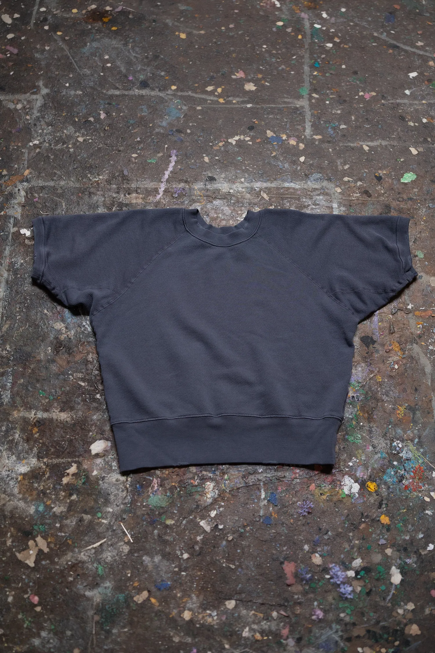 MADE WORN SHORT SLEEVE SWEATSHIRT VINTAGE NAVY sold by MadeWorn