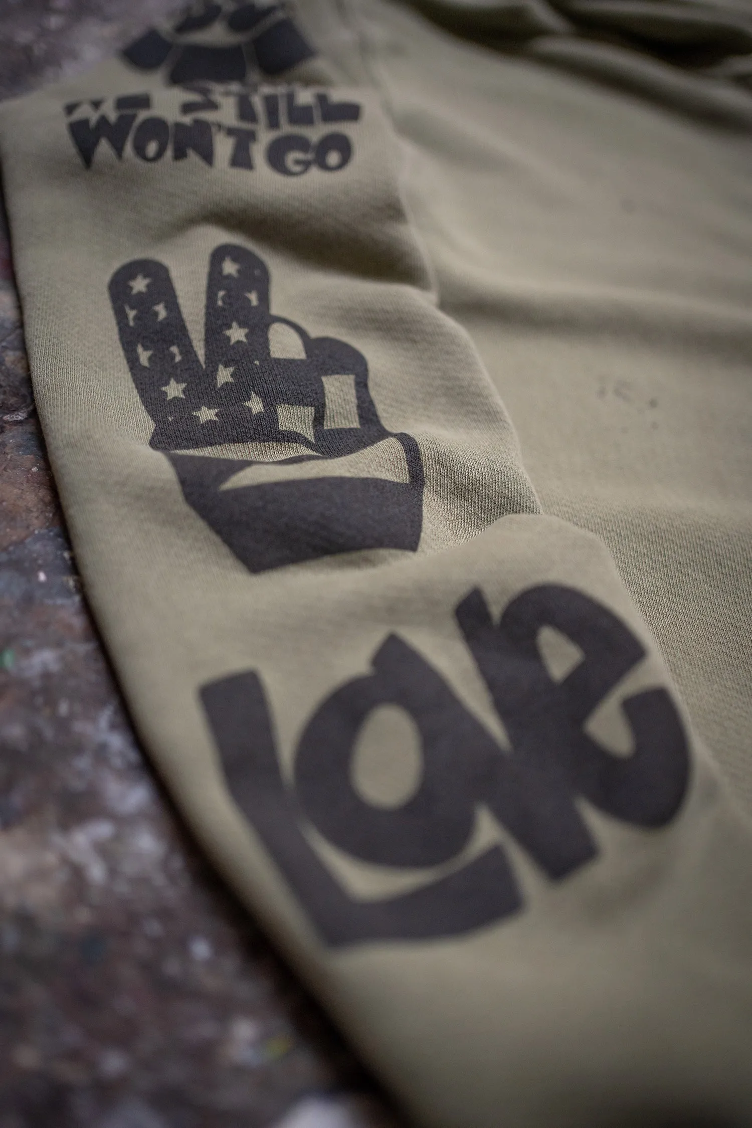 MADE WORN LOVE IS THE ULTIMATE TRIP ZIP HOODIE FATIGUE sold by MadeWorn product image thumbnail 5