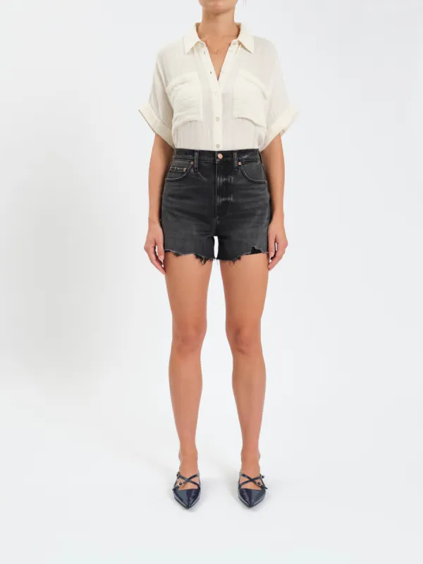The Knockout High Rise Short in Night Life Vintage sold by Daze