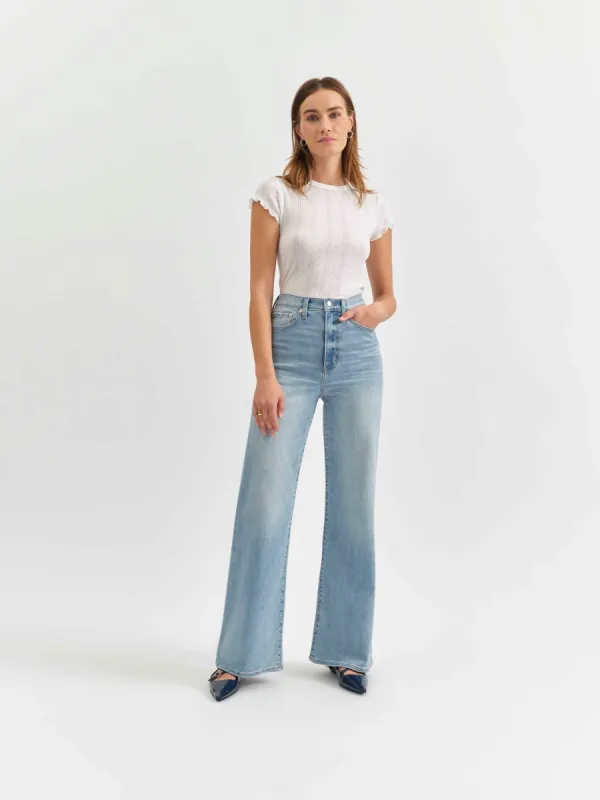 Far Out High Rise Wide Leg in Blooming Vintage sold by Daze