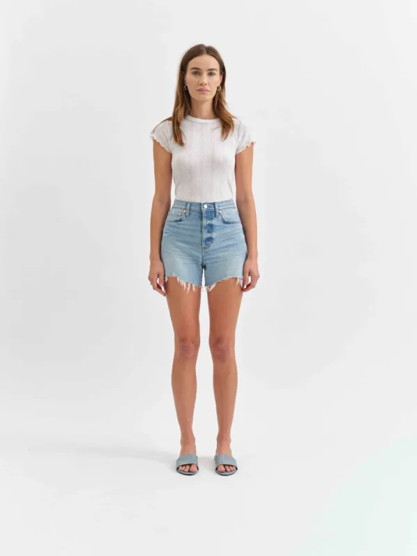 Bottom Line High Rise Short in Blooming Vintage sold by Daze