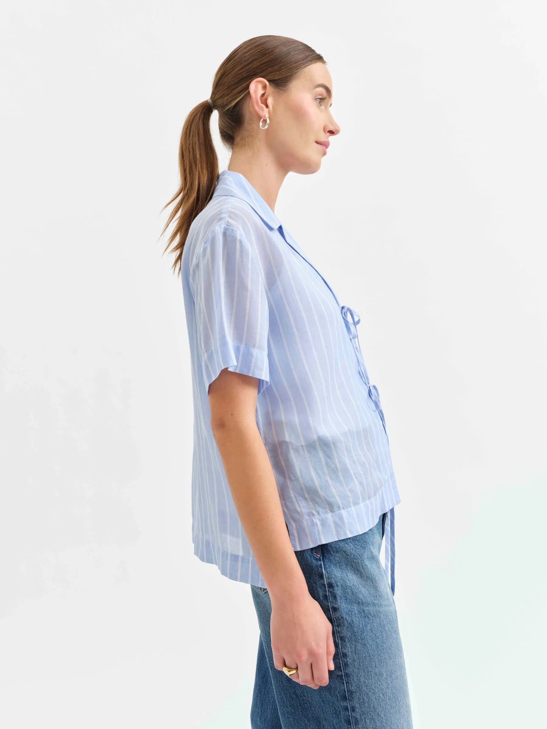 Buttercup Tie Front Shirt in Castle Stripe sold by Daze product image thumbnail 2