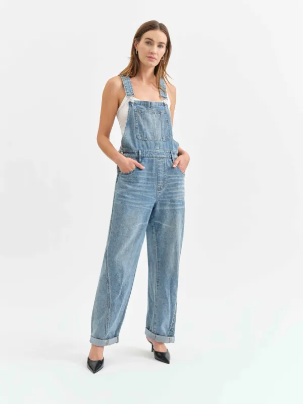 Canyon Barrel Leg Overalls in Plot Twist sold by Daze