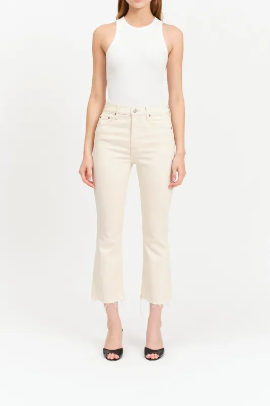 Shy Girl Crop Flare in Raw Cut sold by Daze