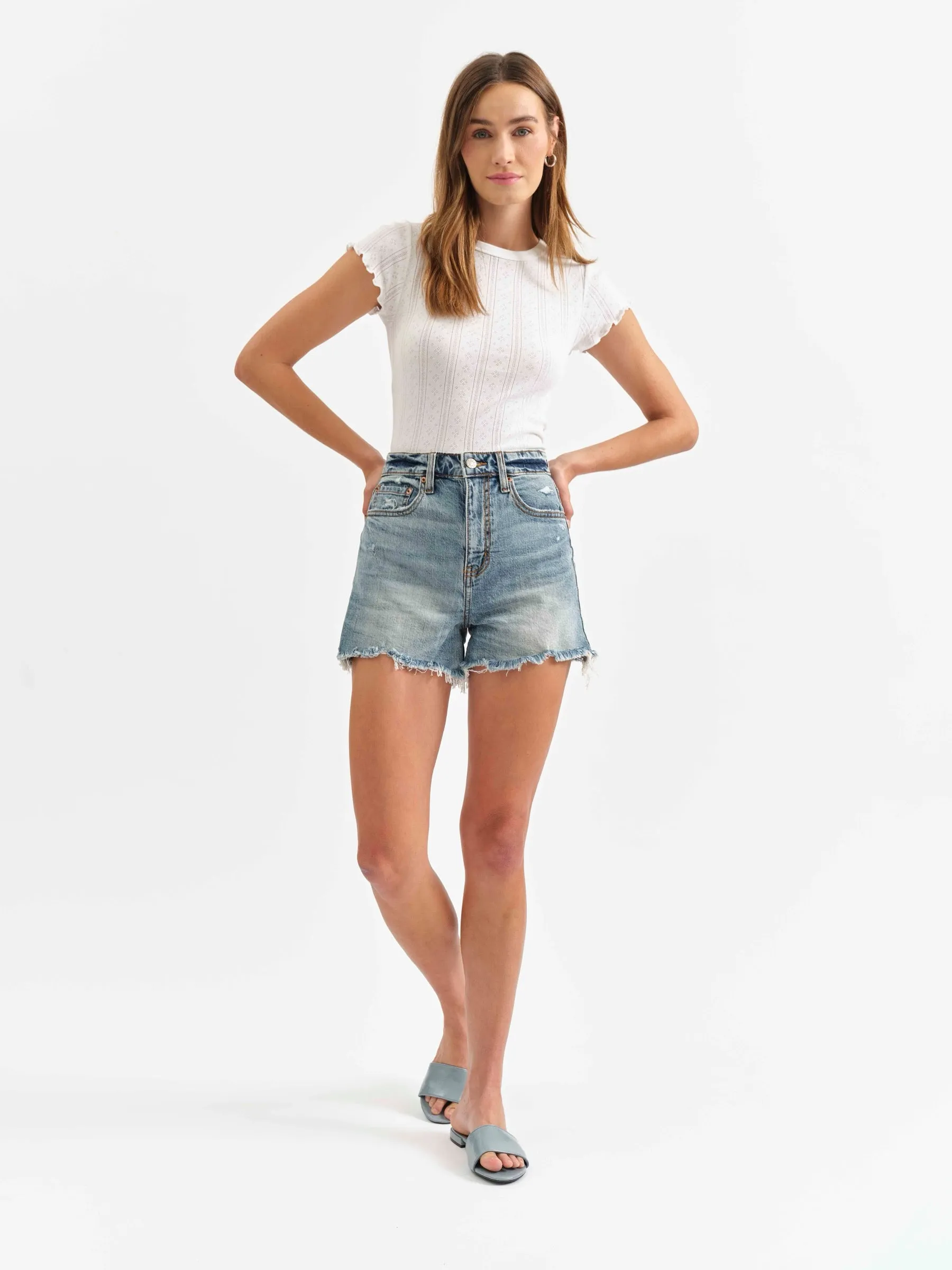 The Knockout High Rise Short in Karma sold by Daze