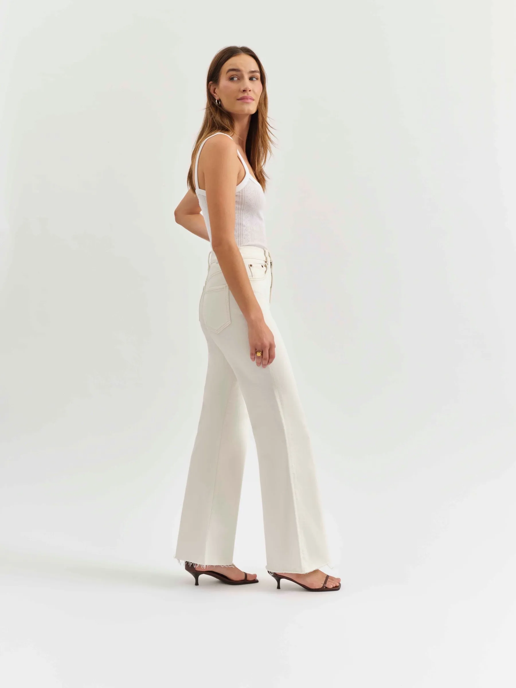 Far Out High Rise Wide in Cream sold by Daze product image thumbnail 3