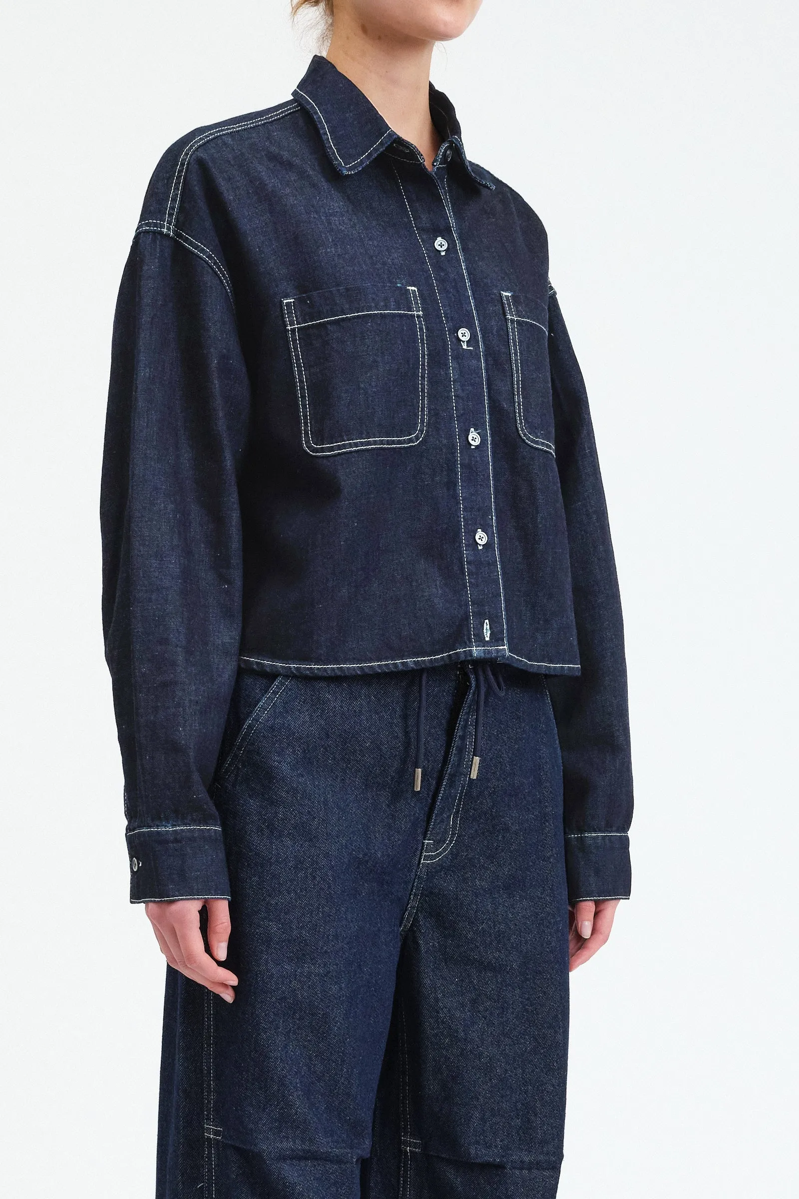 The Editor Cropped Button Up sold by Daze product image thumbnail 3