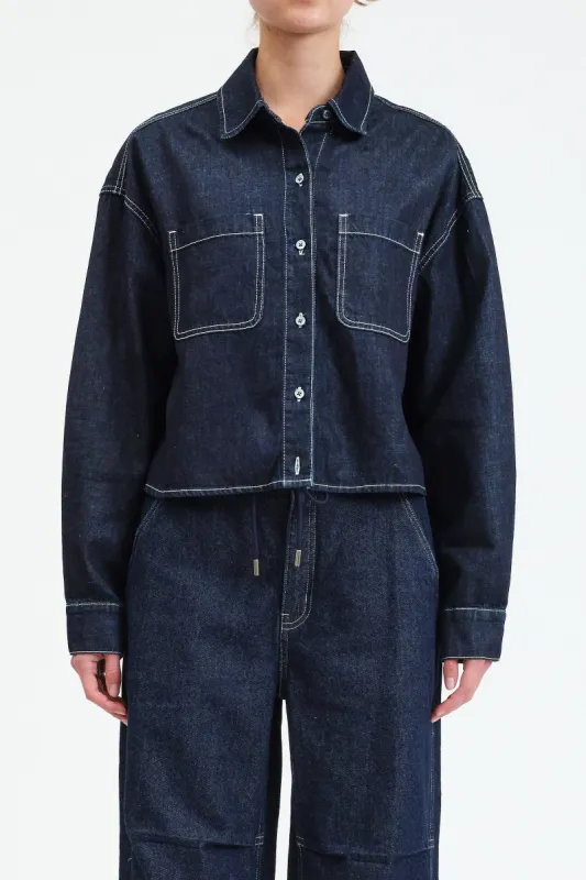 The Editor Cropped Button Up made by Daze