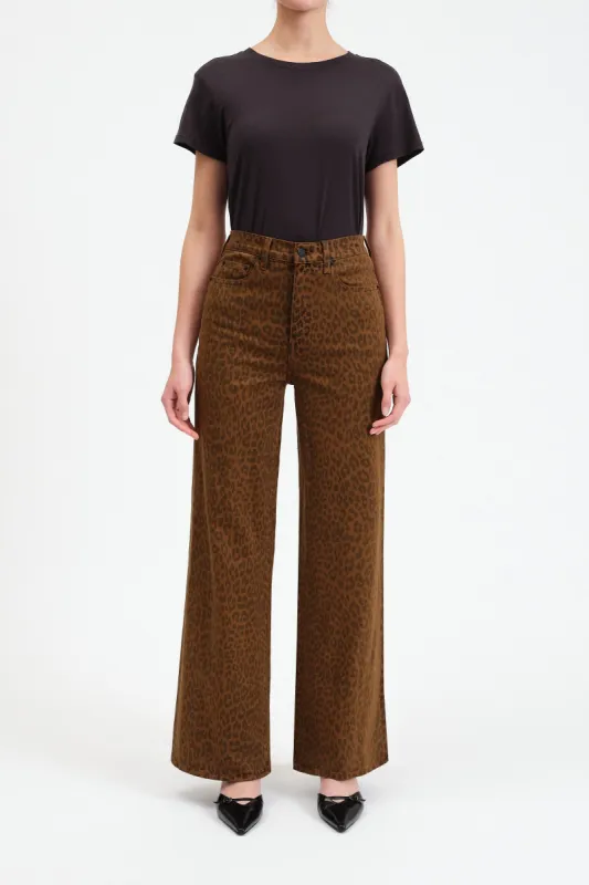 Far Out High Rise Wide Leg in Wild Cat sold by Daze