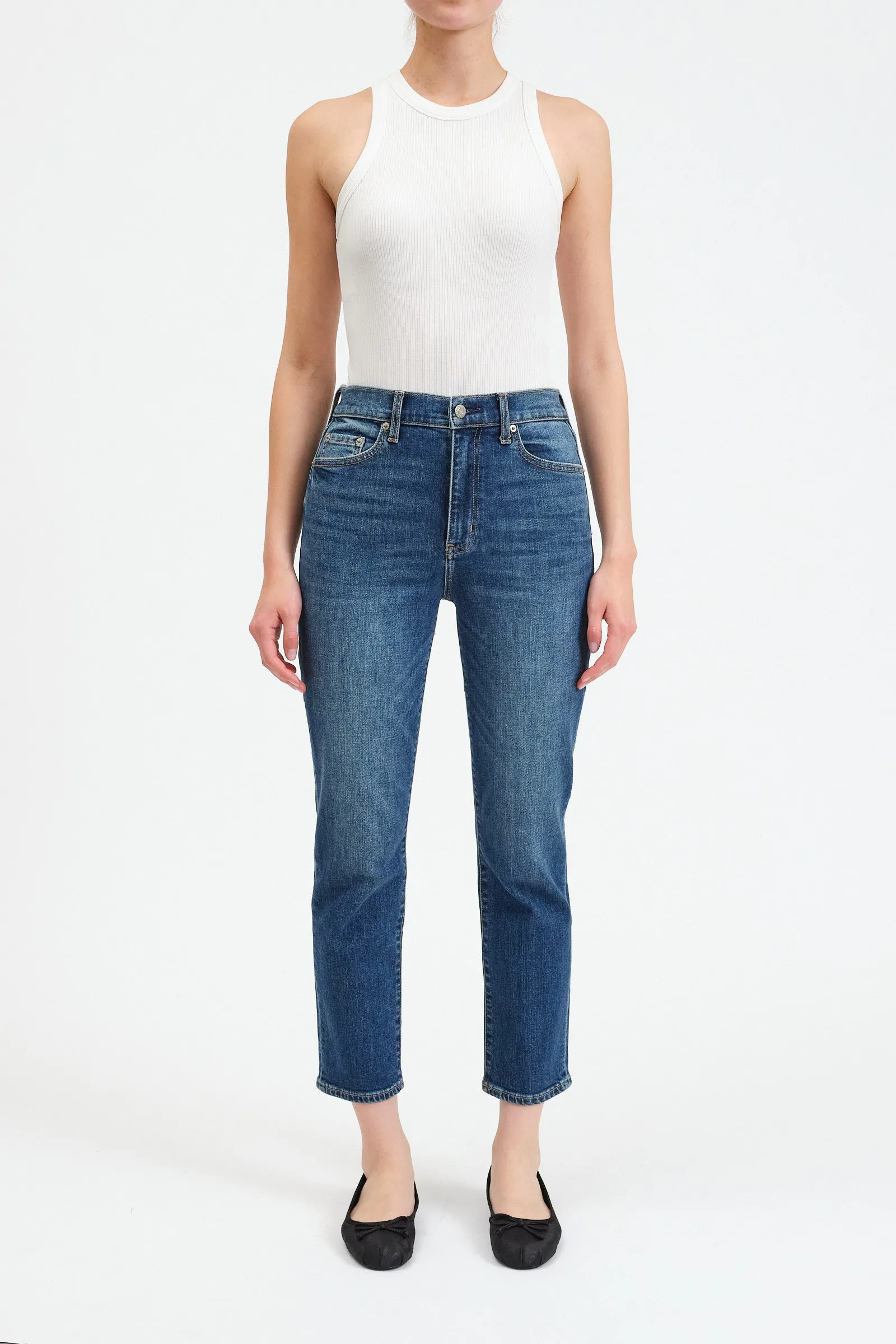 Daily Driver High Rise Skinny Straight in Influencer sold by Daze