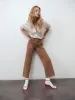Pleaser High Rise Wide Ankle in Decaf sold by Daze