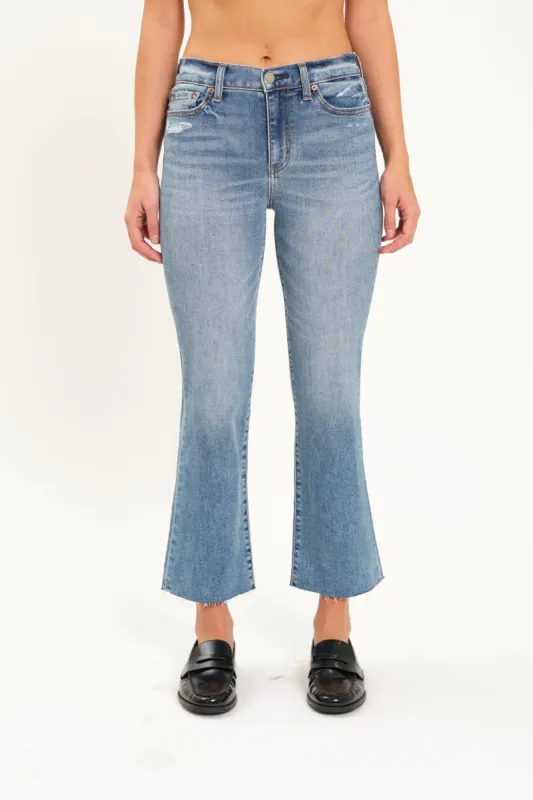 Runaway Low Rise Crop Flare in Downtown sold by Daze