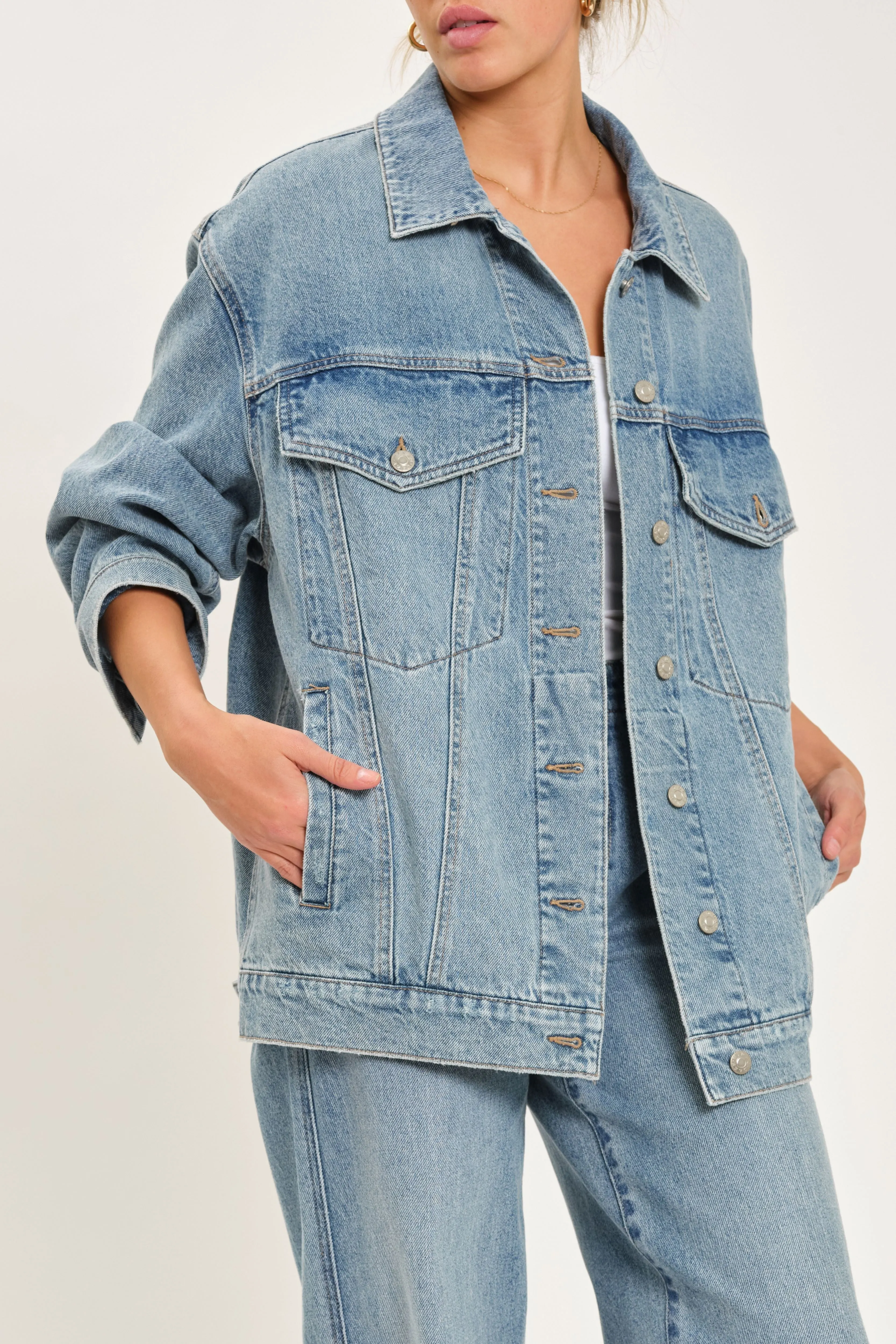 Beau Boyfriend Jacket in Later sold by Daze product image thumbnail 2