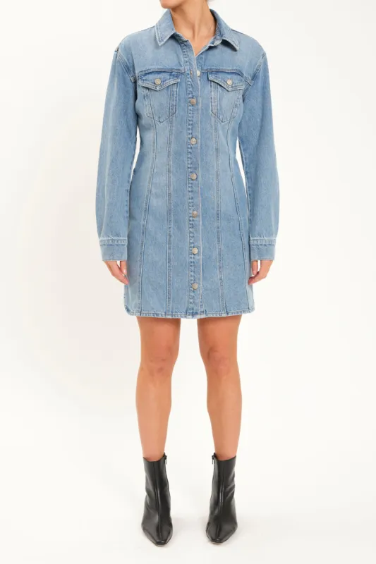 Dolly Denim Dress in That Girl sold by Daze