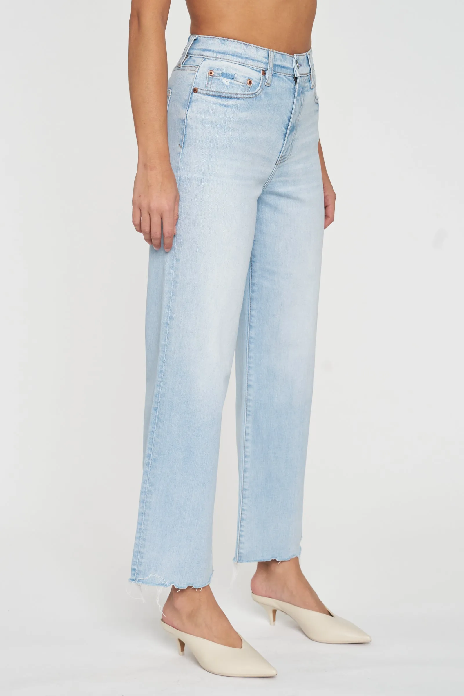 Pleaser High Rise Wide Leg in Believer Vintage sold by Daze