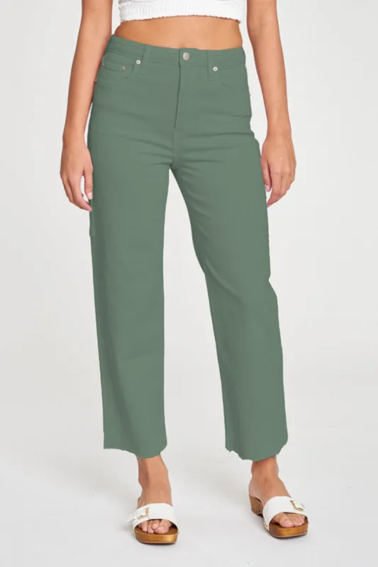 Sundaze High Rise Utility Crop in Olive sold by Daze