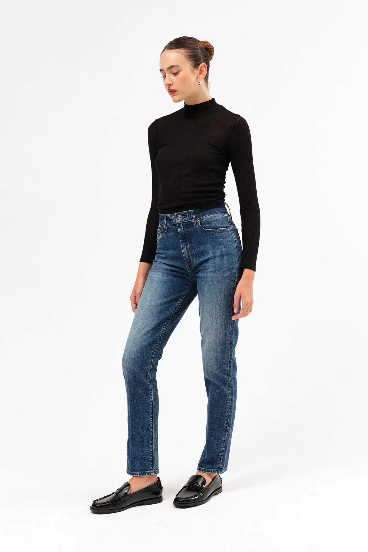 Smarty Pants High Rise Slim Straight in Passion sold by Daze product image thumbnail 2