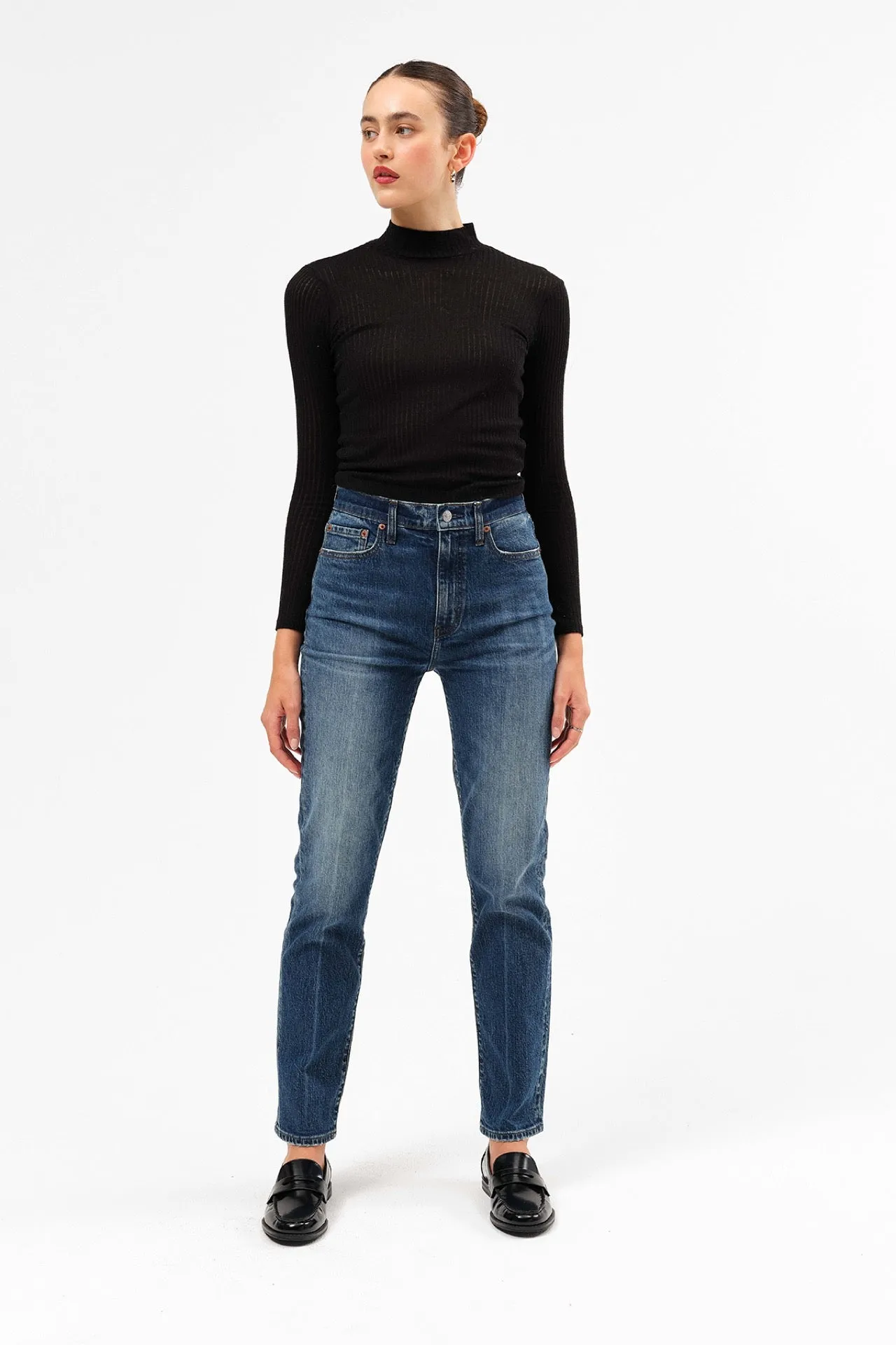 Smarty Pants High Rise Slim Straight in Passion sold by Daze product image thumbnail 3