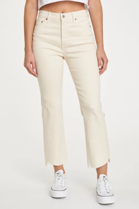 Shy Girl High Rise Crop Flare in Bare sold by Daze