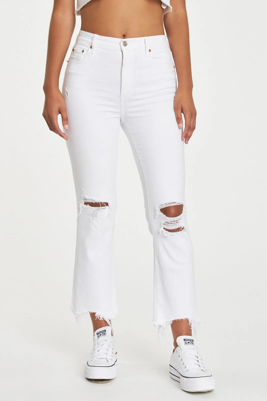 Shy Girl High Rise Crop Flare in First Love sold by Daze