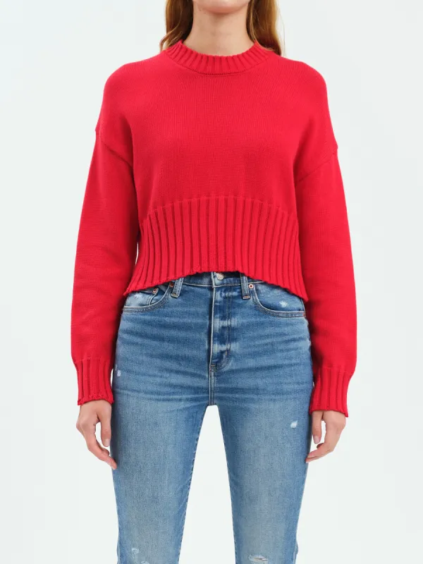 Garden Sweater Crew Neck Sweater in Cherry sold by Daze