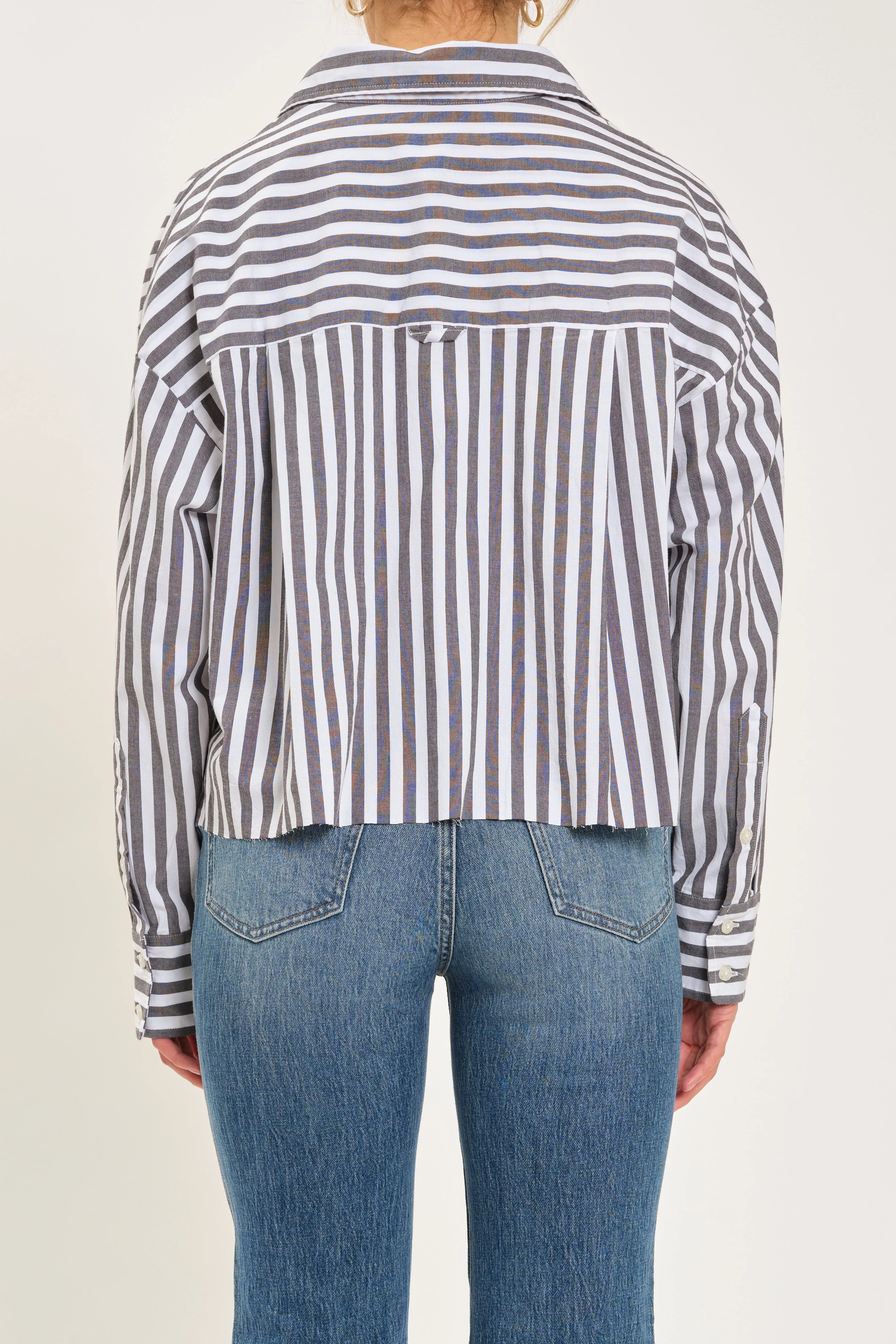 Academy Button Down in Oxford Grey Stripe sold by Daze product image thumbnail 3