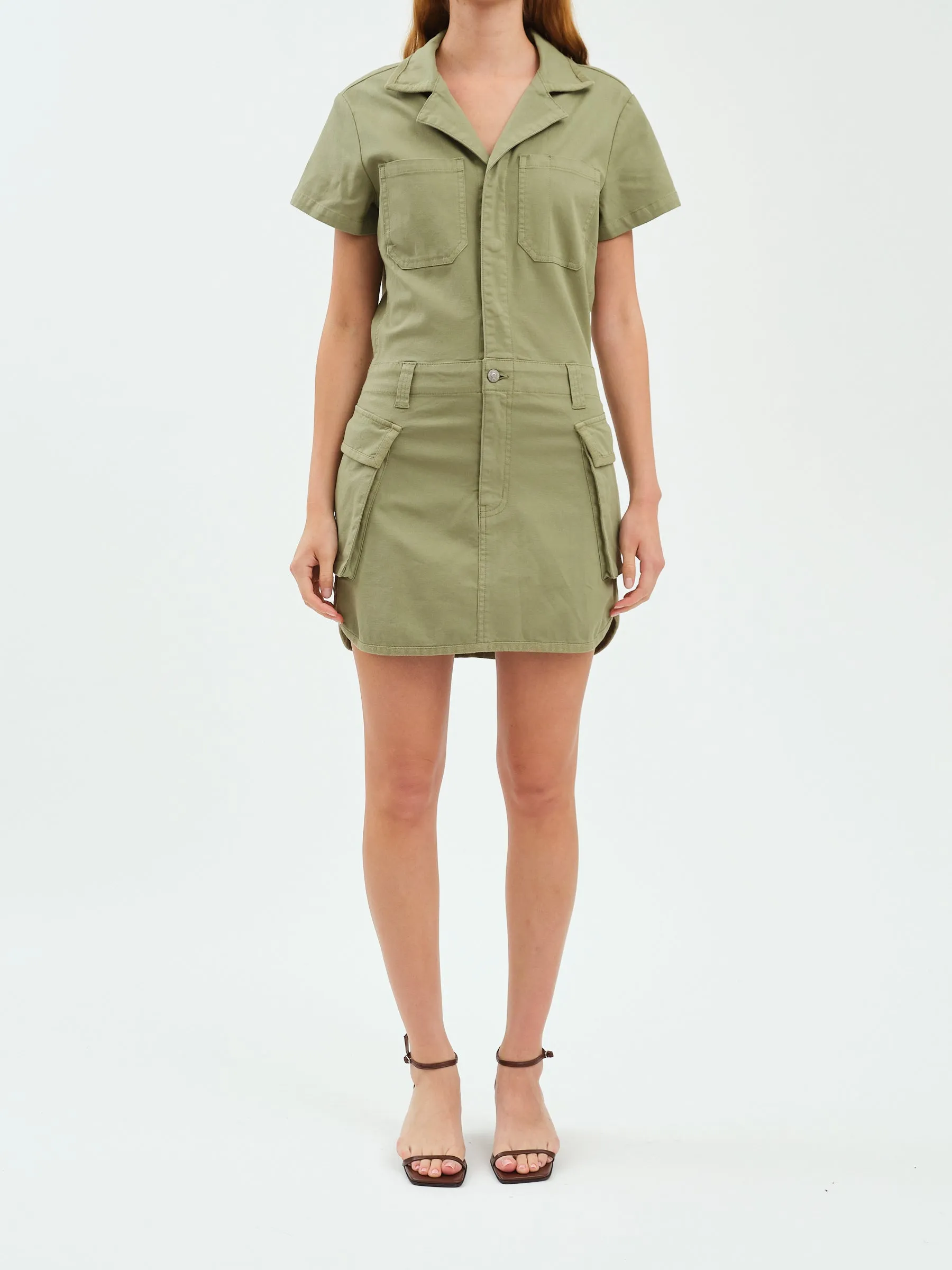 Fleet Utility Dress in Orchard sold by Daze