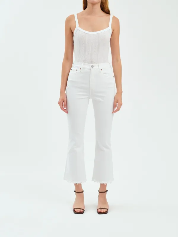 Shy Girl Crop Flare in Marshmallow Vintage sold by Daze