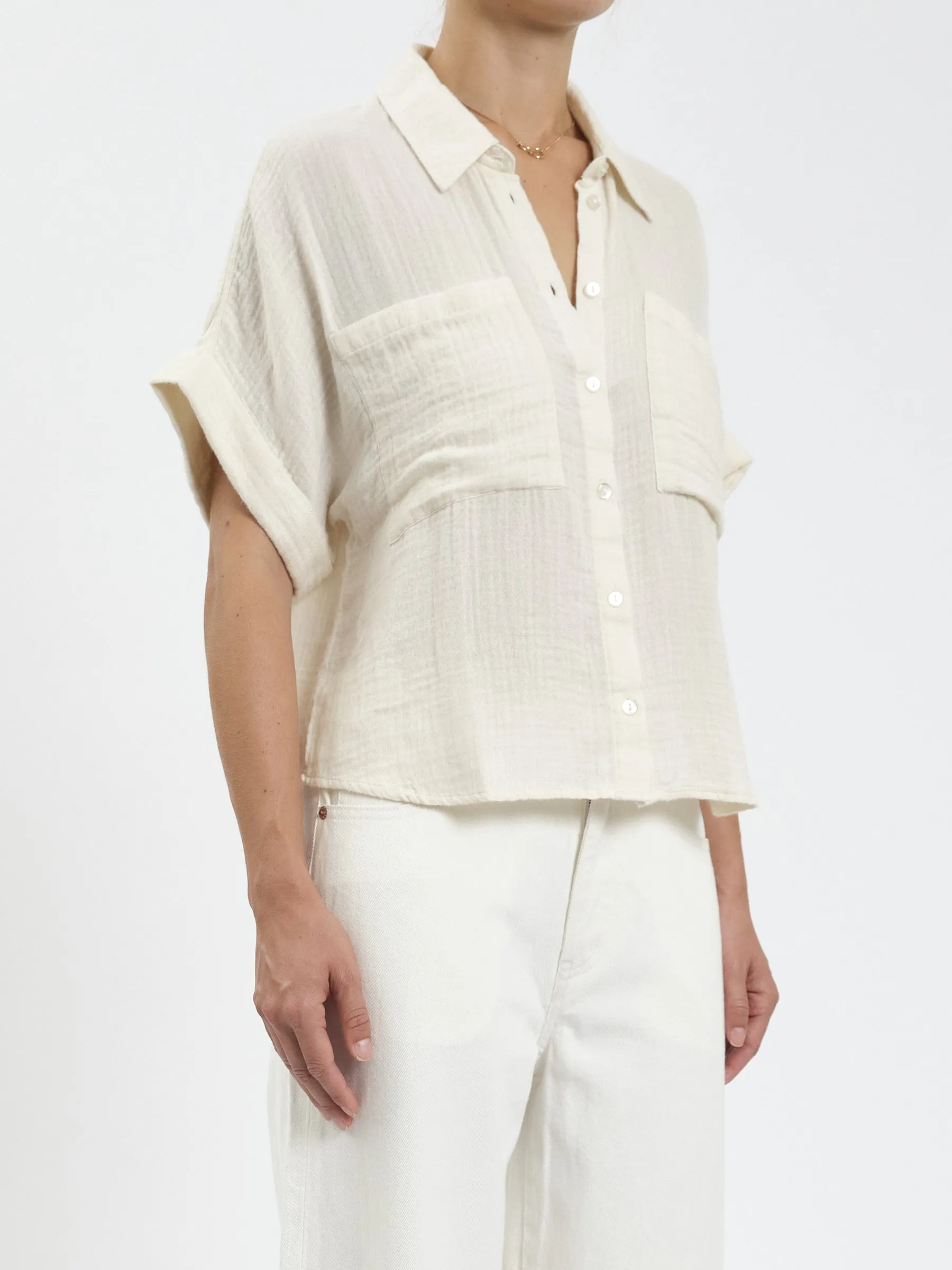 Kate Button Up in Vanilla sold by Daze product image thumbnail 2
