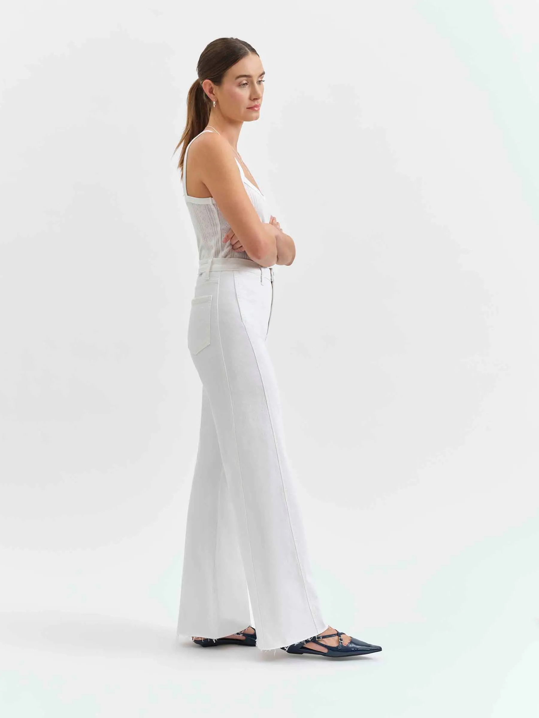 Far Out High Rise Wide With Seaming in Lamb sold by Daze product image thumbnail 3