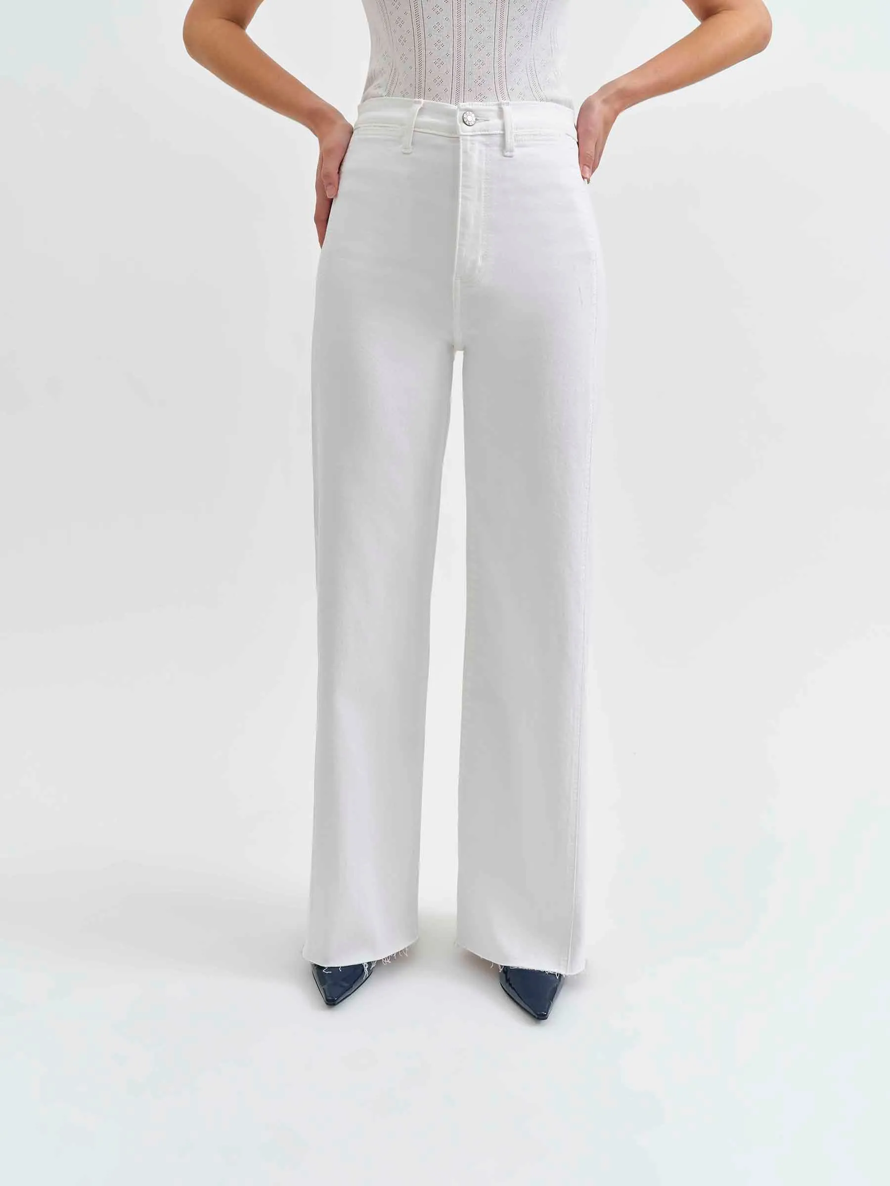 Far Out High Rise Wide With Seaming in Lamb sold by Daze