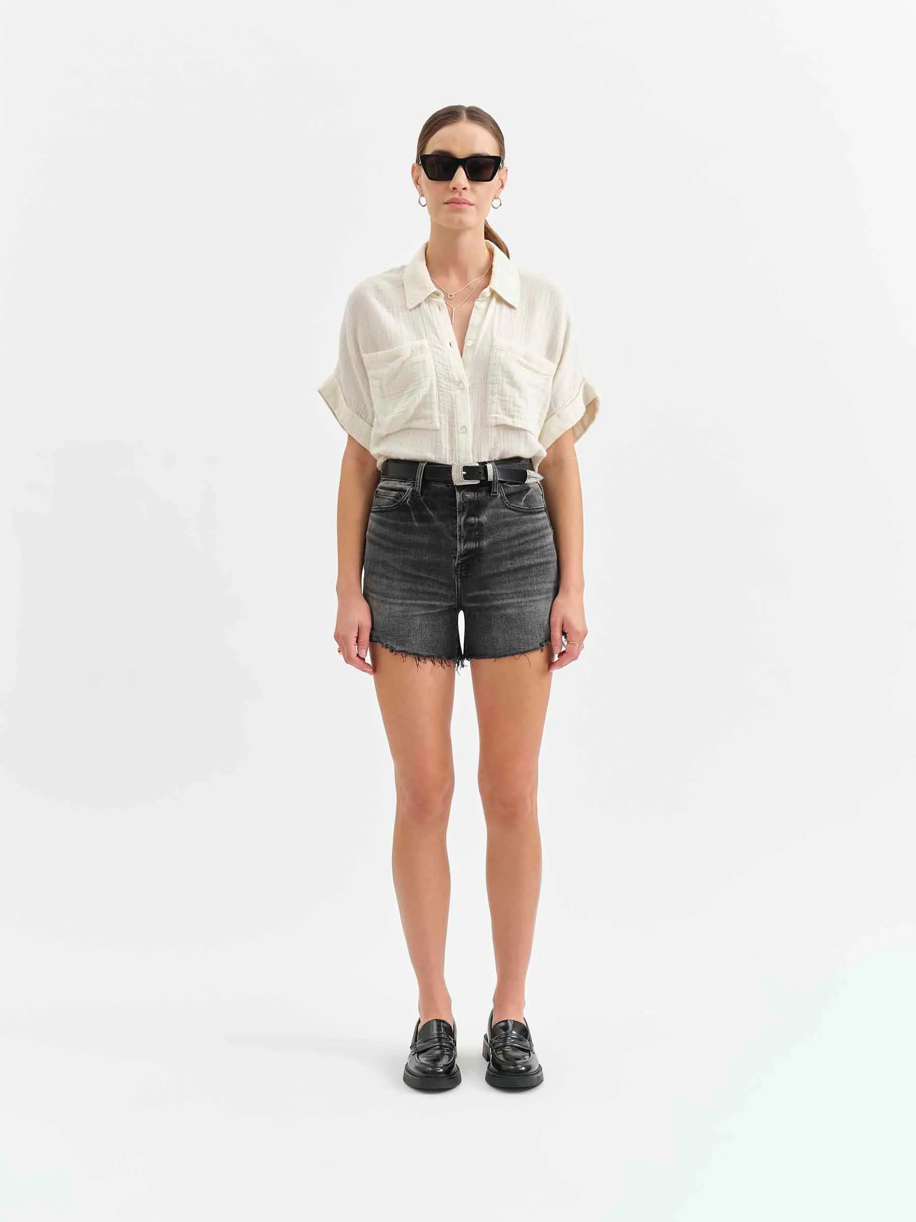 Bottom Line High Rise Short in Raven Vintage sold by Daze product image thumbnail 2