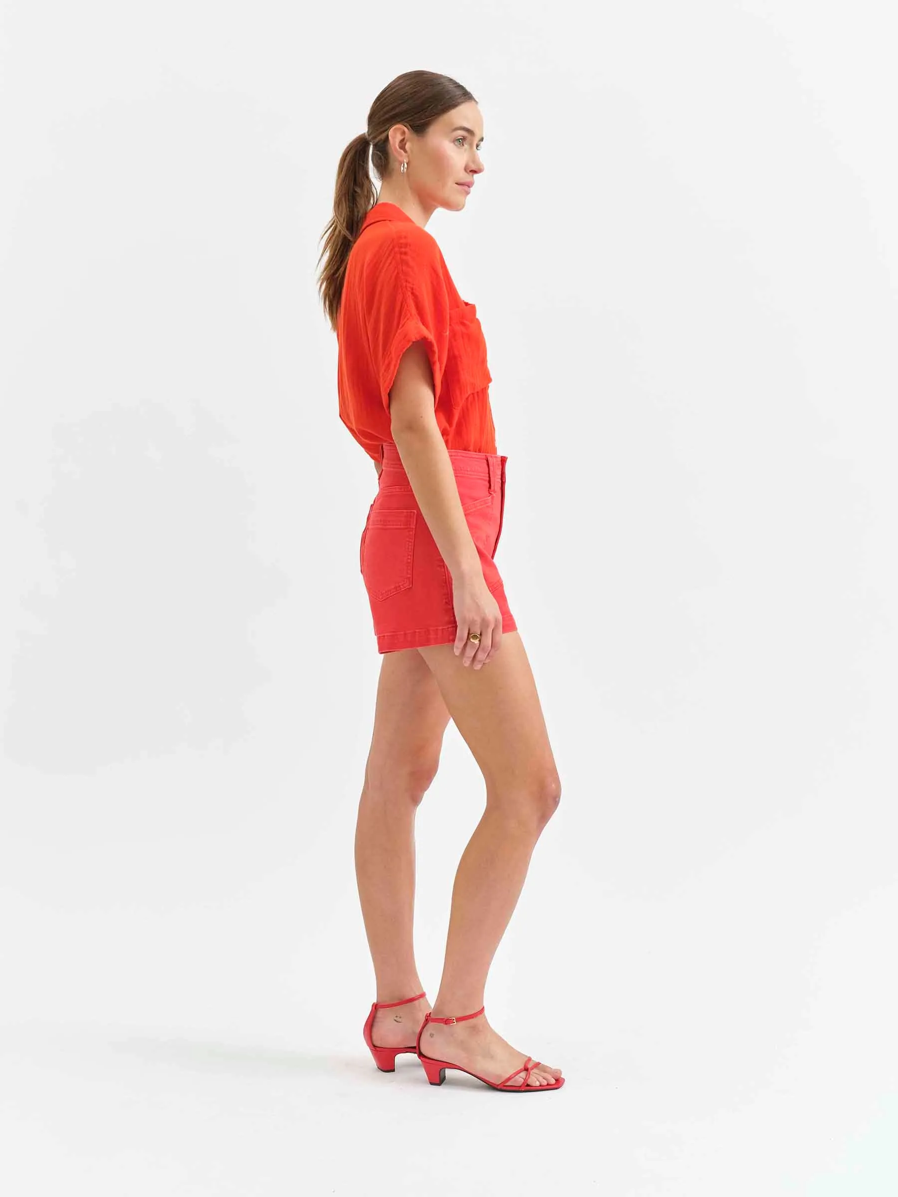 Valley Girl High Rise Short in Cherry sold by Daze product image thumbnail 3