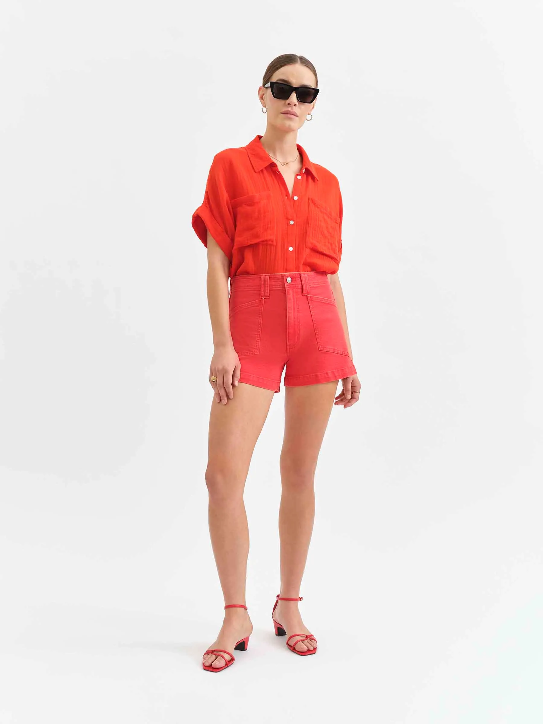 Valley Girl High Rise Short in Cherry sold by Daze product image thumbnail 2