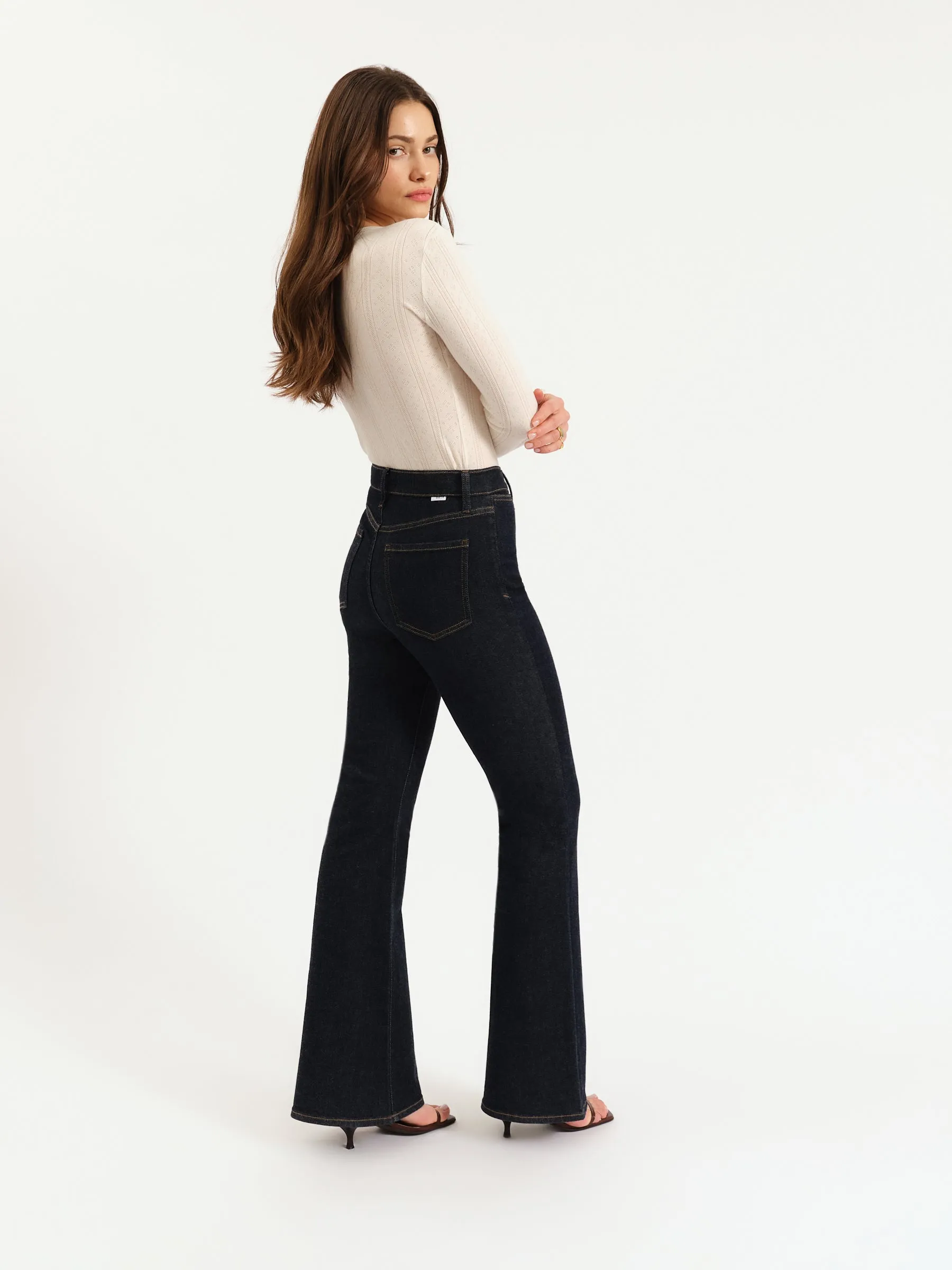 Sunset Flare High Rise Leg in Rinse sold by Daze product image thumbnail 4