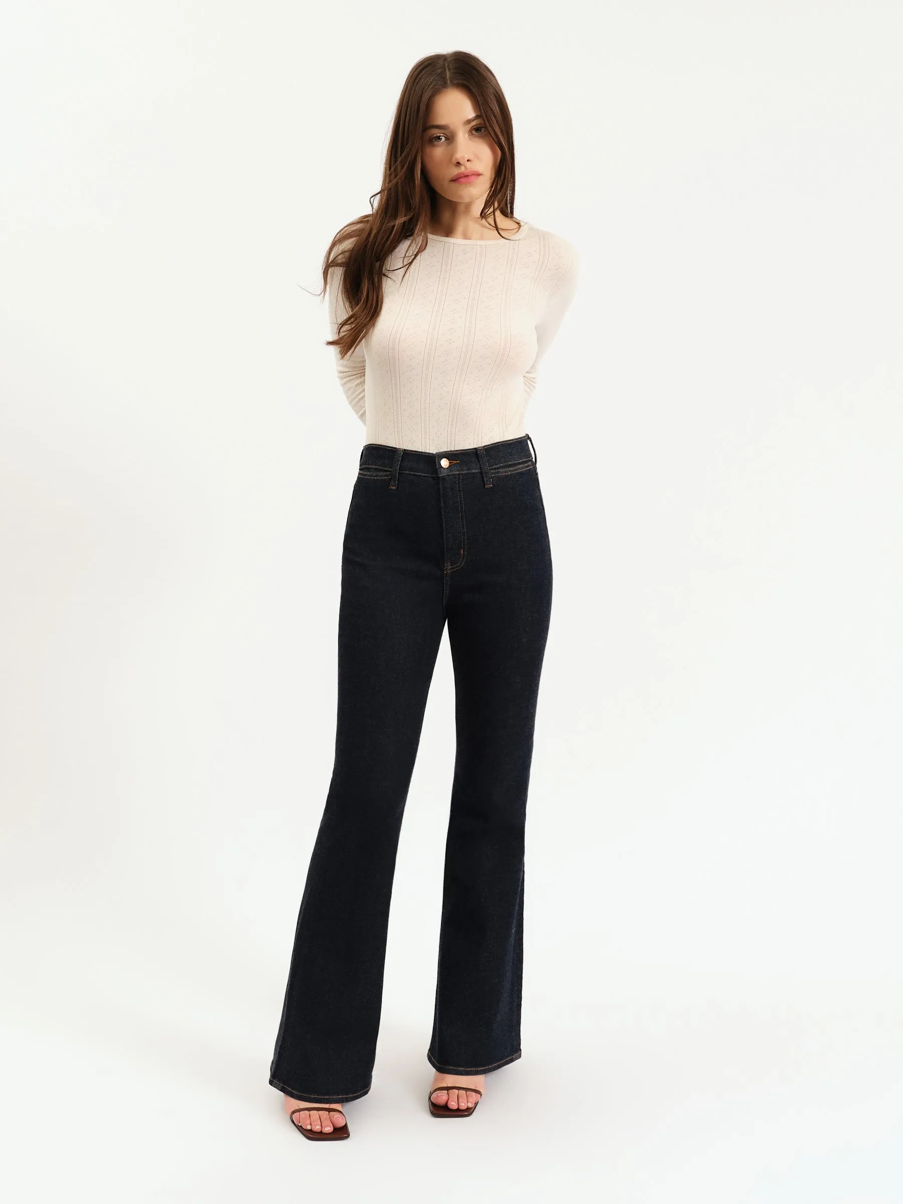 Sunset Flare High Rise Leg in Rinse sold by Daze product image thumbnail 2