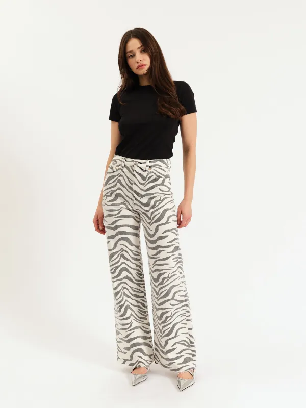 Far Out High Rise Wide in Zebra sold by Daze