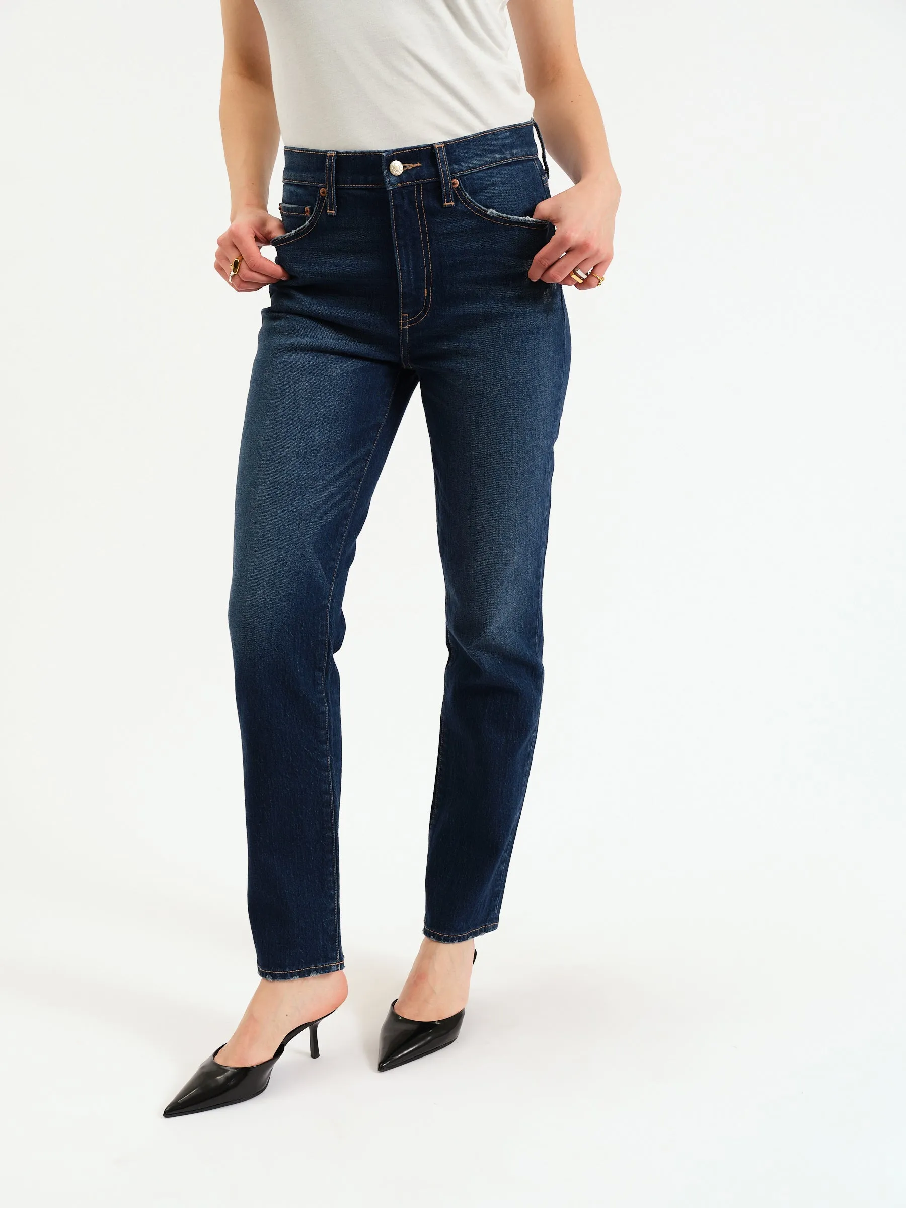 Smarty Pants High Rise Slim Straight in Vintage Ink sold by Daze product image thumbnail 2