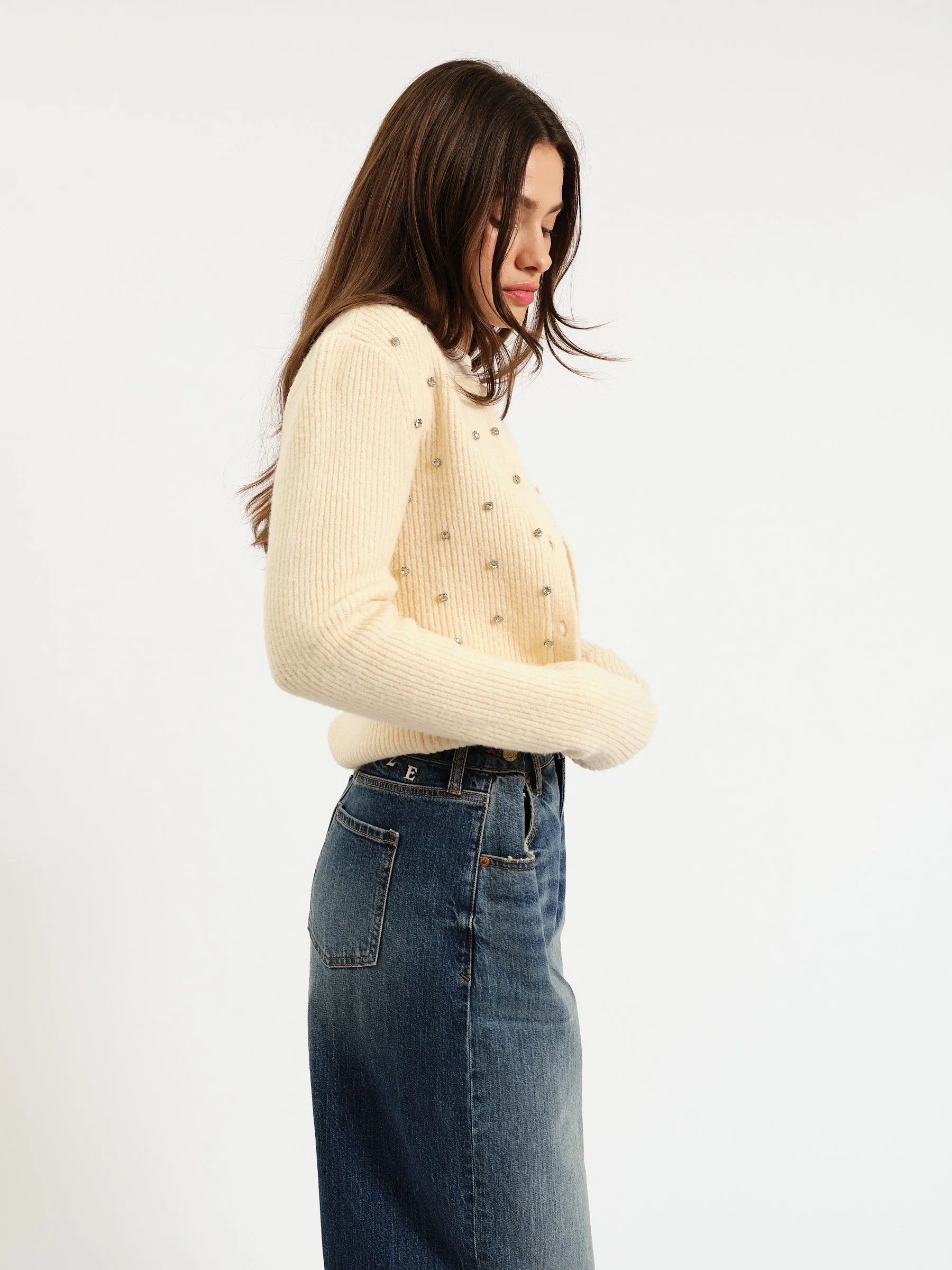 Muse Embellished Crewneck in Ivory sold by Daze product image thumbnail 3