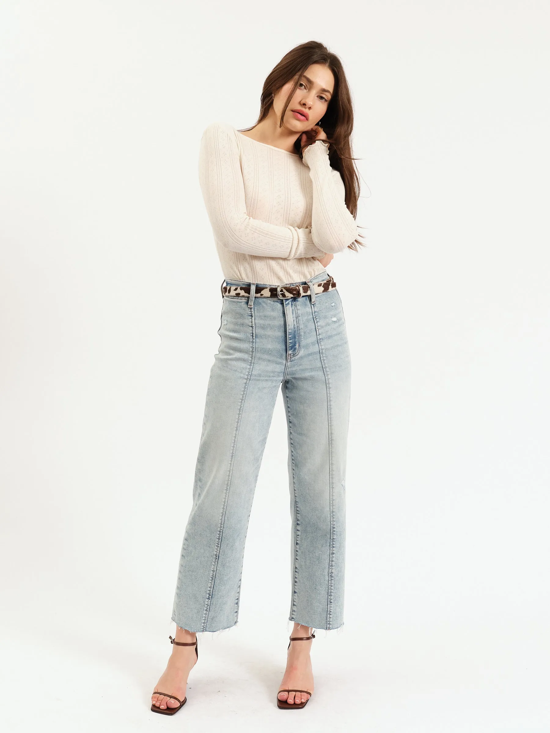 Pleaser High Rise Wide Ankle in Cupid sold by Daze product image thumbnail 5