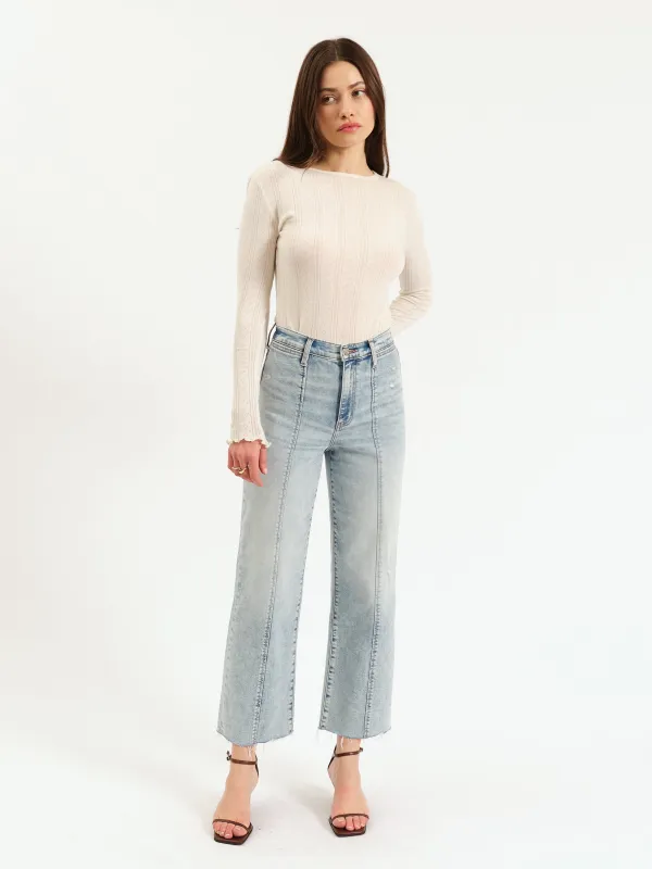 Pleaser High Rise Wide Ankle in Cupid sold by Daze