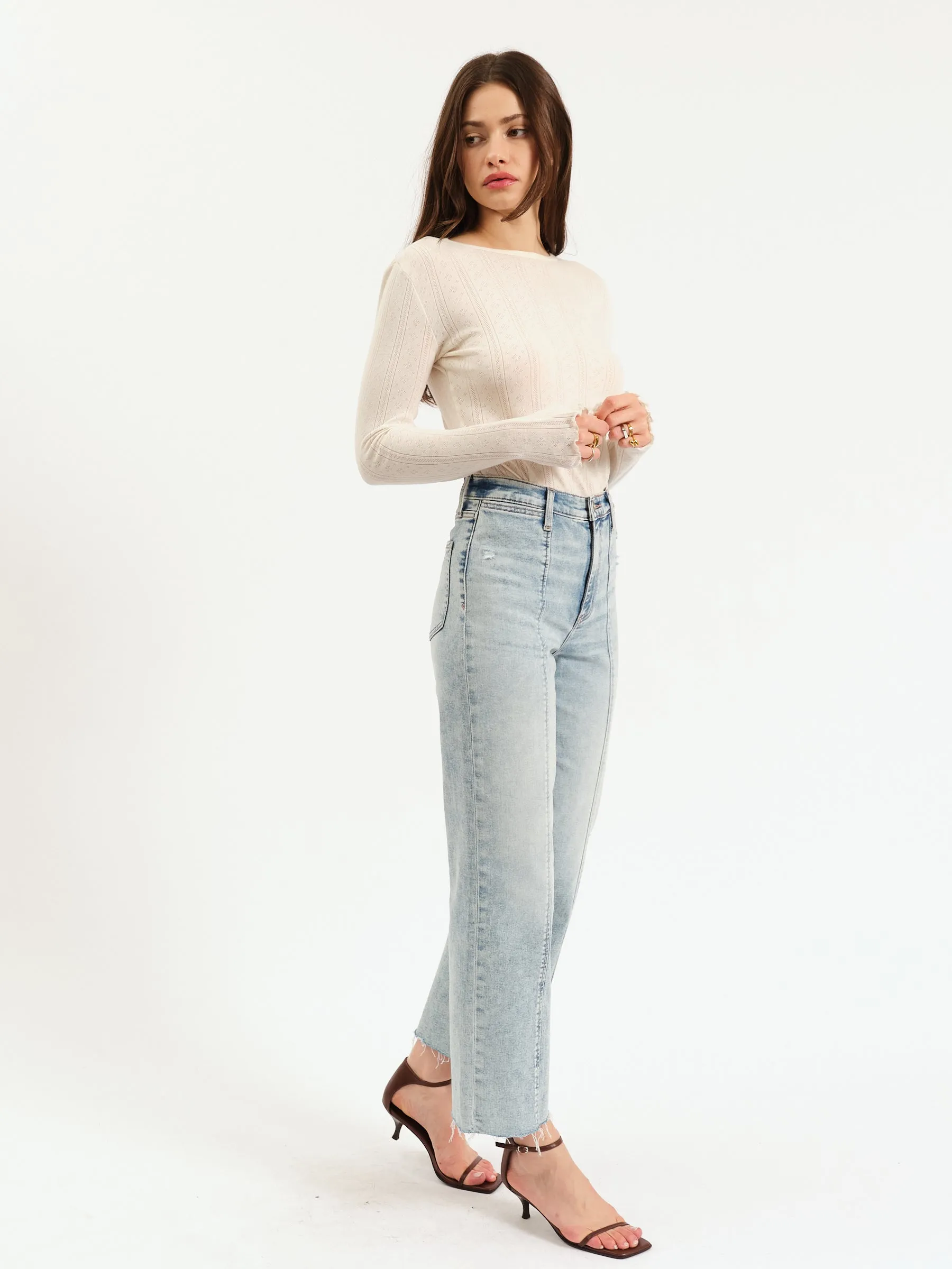 Pleaser High Rise Wide Ankle in Cupid sold by Daze product image thumbnail 3