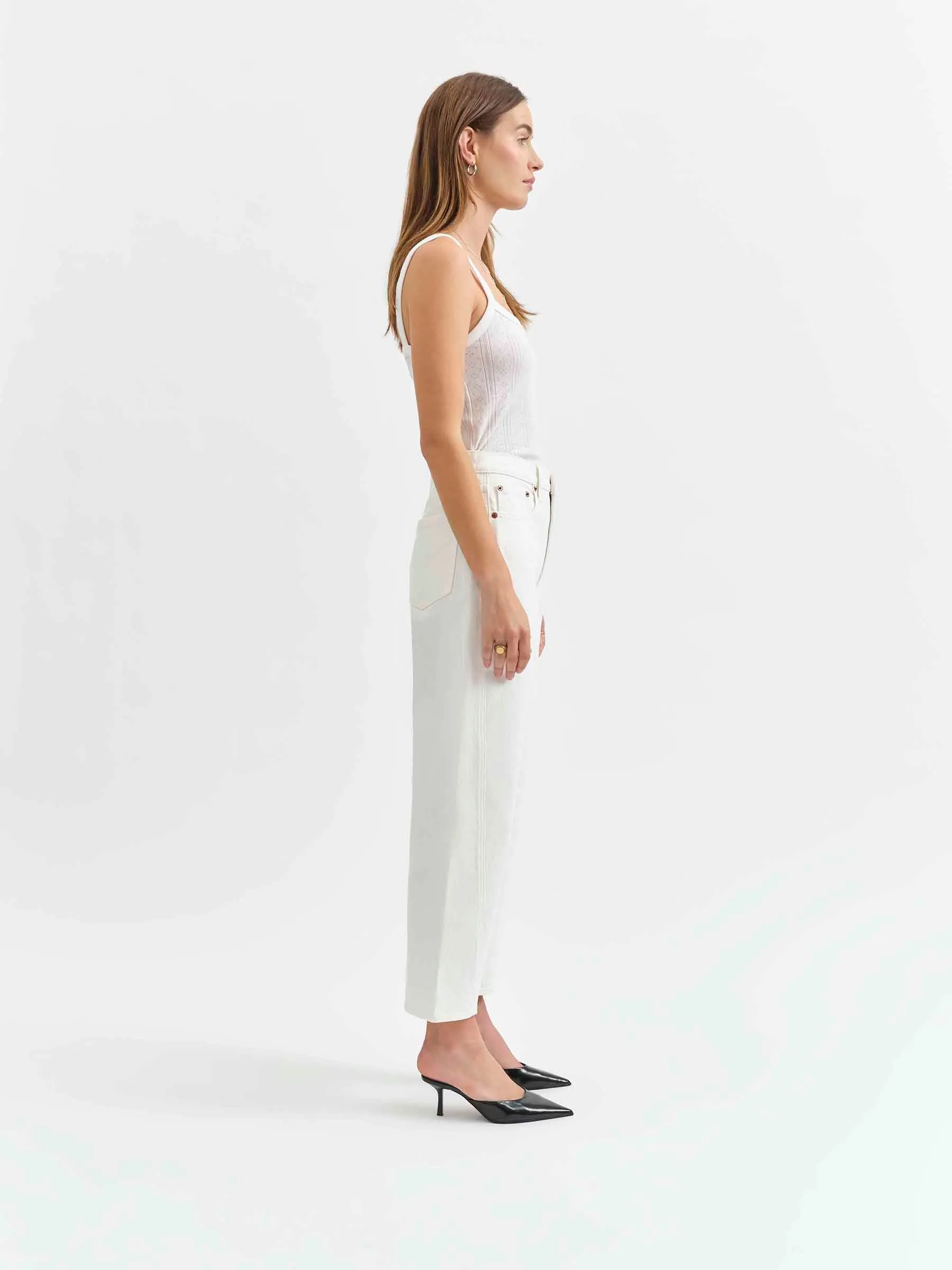 Westward High Rise Barrel Leg in Swan sold by Daze product image thumbnail 3